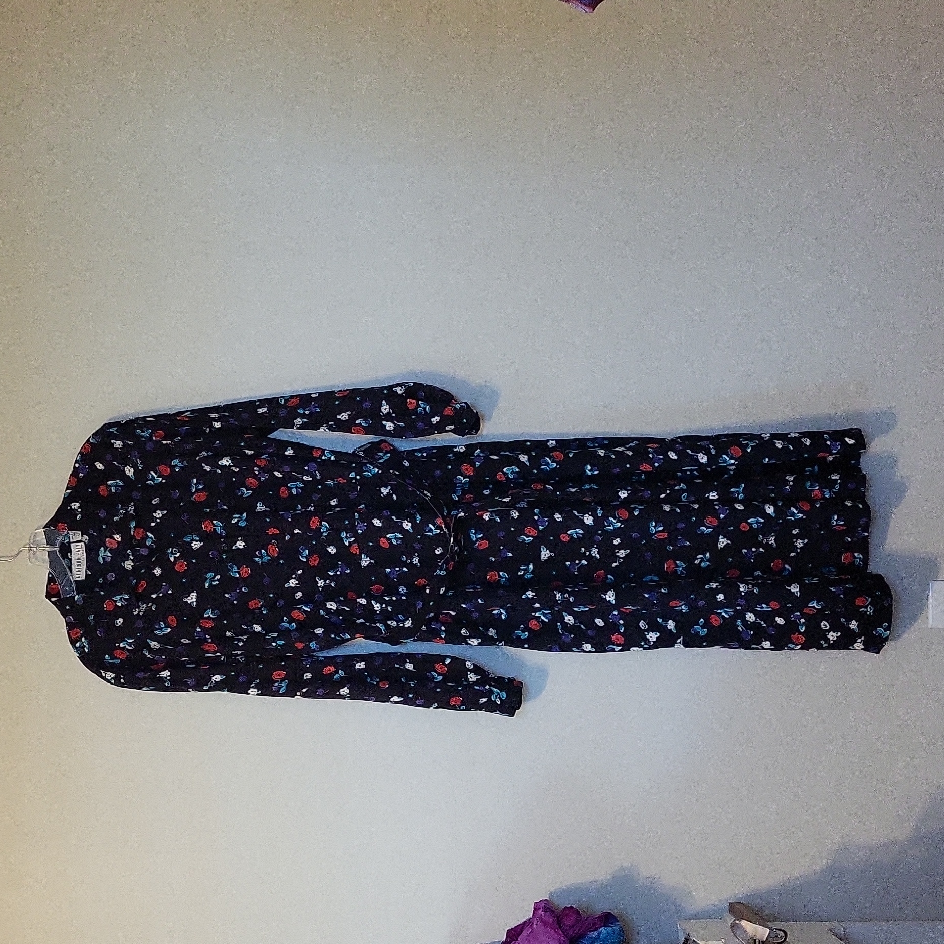 Retro Bedford Fair Lifestyle Navy Floral Button Dress Plus Size Curvy Size 16